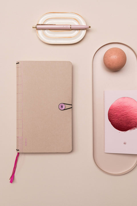 Linen Button Journal — Traveler's Notebook Style