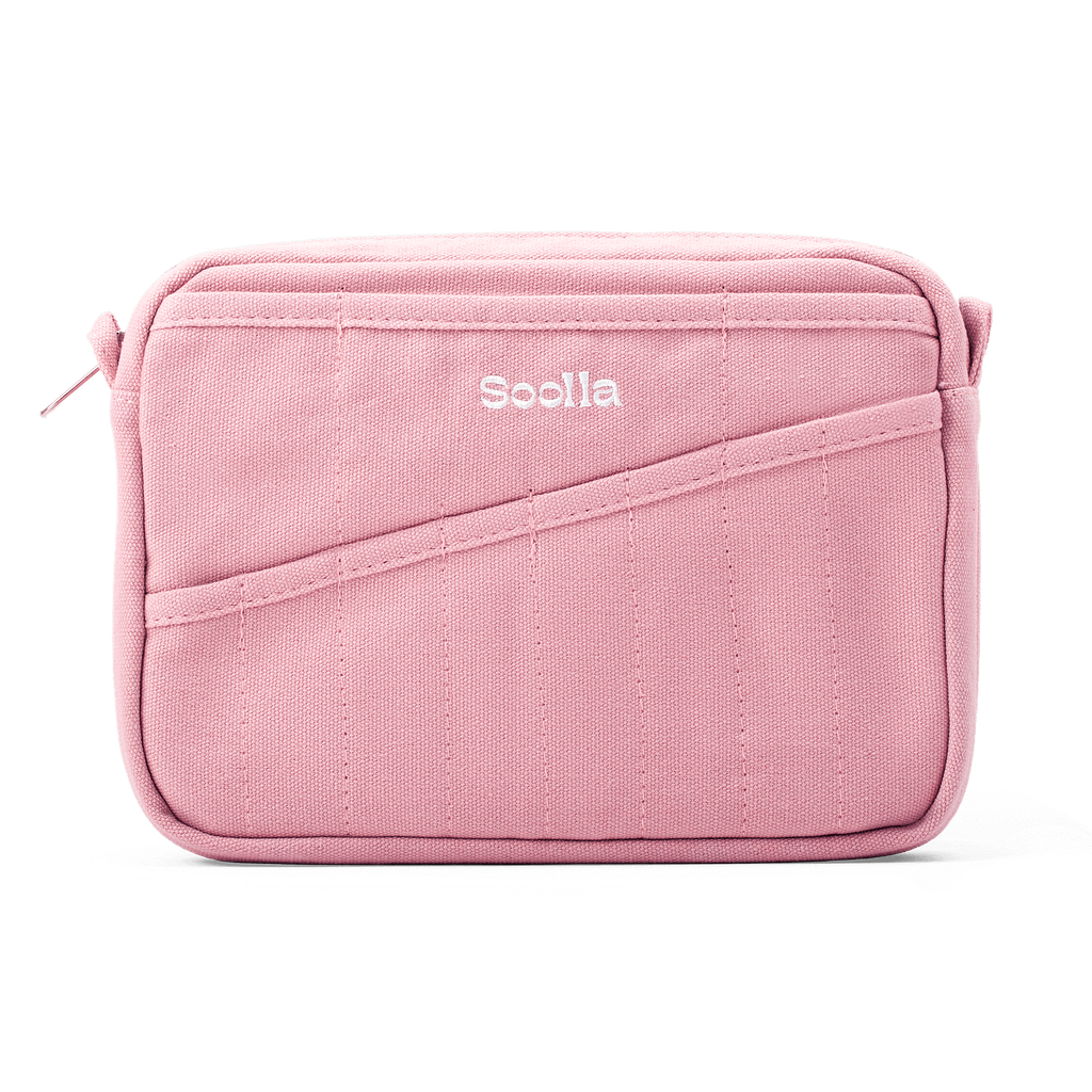 Soolla Studio Pouch in Desert Rose, a pink heavyweight duck canvas pouch with 20 interior pockets