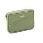Soolla Studio Pouch in Ganja Green — interior pocket layout for pens and stationery