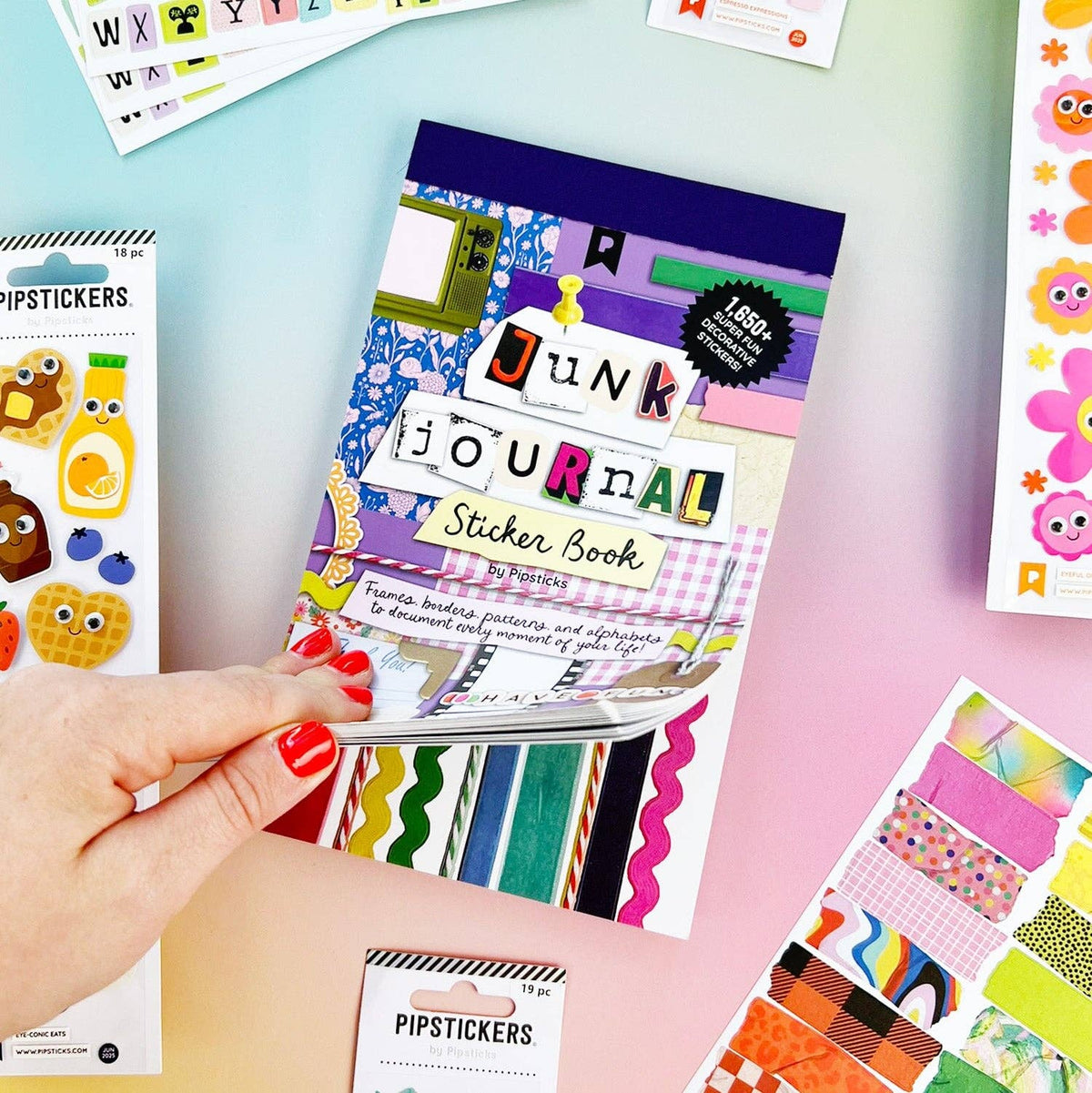 Mix & Match junk journal sticker book by Pipsticks — 30 pages of assorted journaling stickers