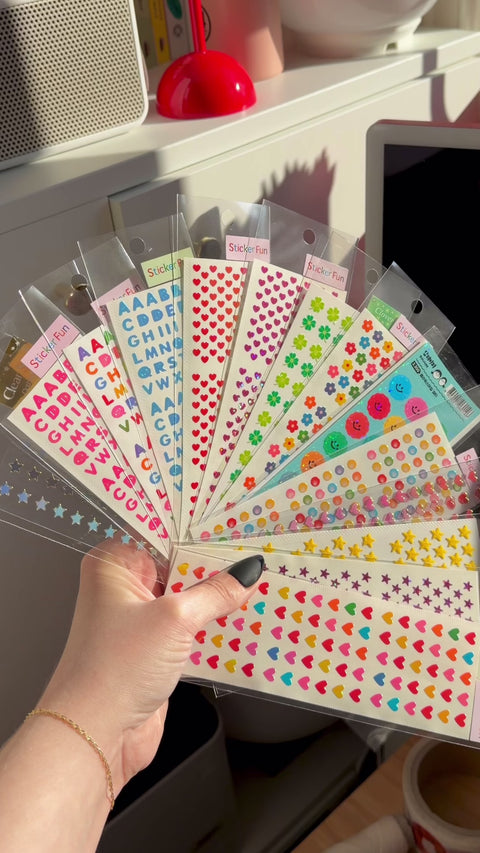 Skinnende Alfabet Klistremerker