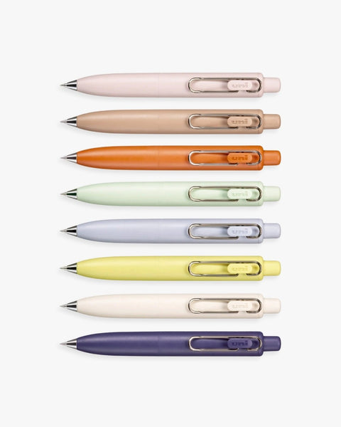 8 Uniball One P Ballpoint Pens in assorted colors